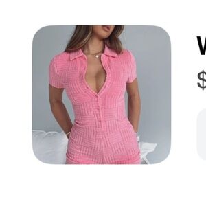 White Fox Pink Playsuit